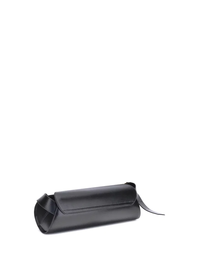 Jil Sander Cannolo Shoulder Bag — Black Calf Leather in Black Calfskin from HEWI