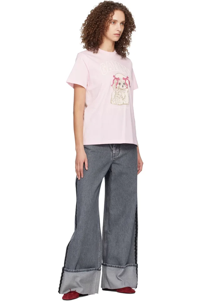 GANNI Pink Poodle T-shirt, photo 4 of 4 from SSENSE