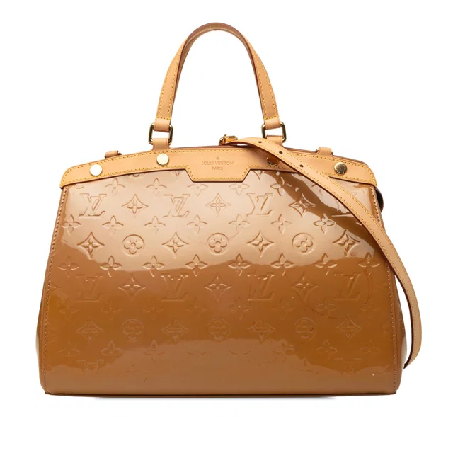 Beige Louis Vuitton Monogram Vernis Brea Satchel in Beige Leather from Designer Revival