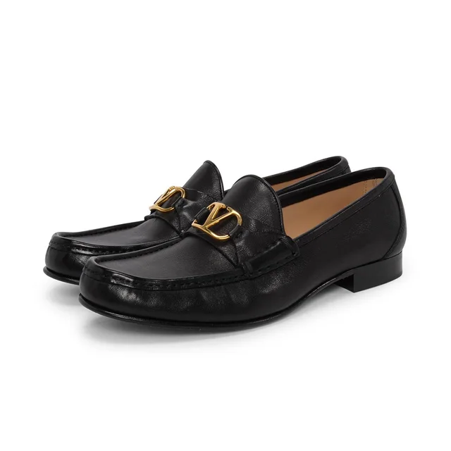 Valentino Garavani Buffalo VLogo Signature Penny Loafers 41 in Black from Blue Spinach