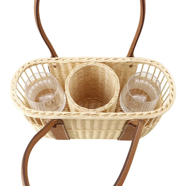 Hermès Bottlebasket Park Gold Willow wood, Taurillon, squirrel in Gold from GALLERY RARE, photo 6 of 12