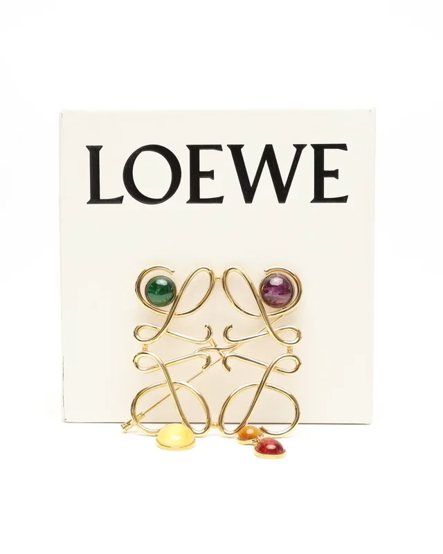 Loewe Anagram Color Stone Brooch from A Retro Tale, photo 2 of 4