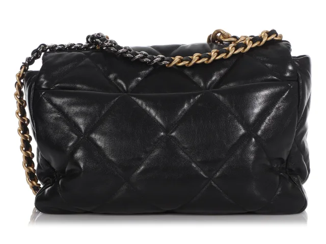 Chanel Maxi Black Quilted Goatskin 19 Flap in Black Goatskin from Ann's Fabulous Finds, photo 5 of 10