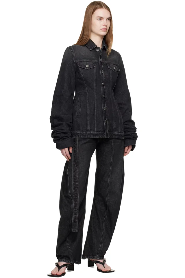 Jean Paul Gaultier Black Oversized Sleeves Denim Jacket, photo 4 of 4 from SSENSE