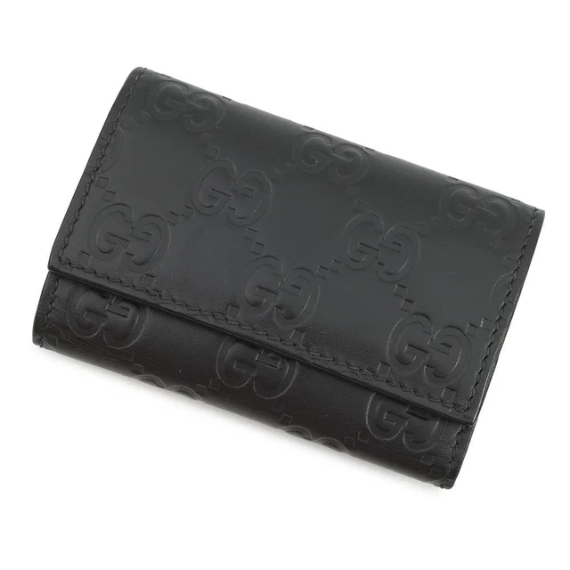 Gucci Guccissima 6-Key Case Black138093 Leather in Leather from GALLERY RARE