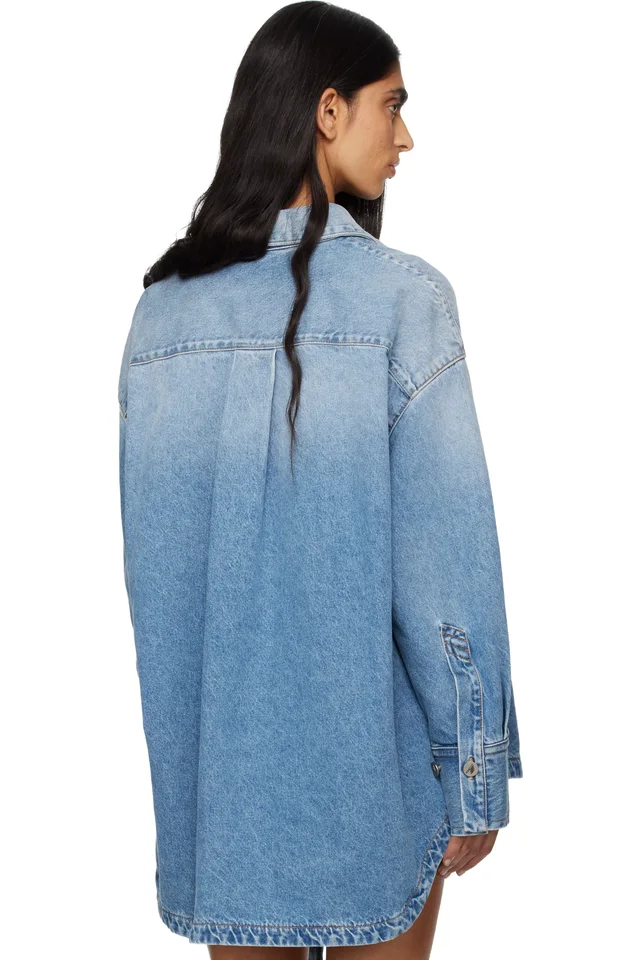 The Attico Blue Diana Denim Shirt, photo 4 of 8 from SSENSE