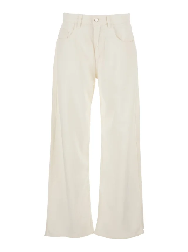 Icon denim White Jeans with Five-Pocket Design and Logo Patch on the Rear in denim for Womemn in White 75% Lyocell 25% Cotton from Gaudenzi Boutique, photo 1 of 1