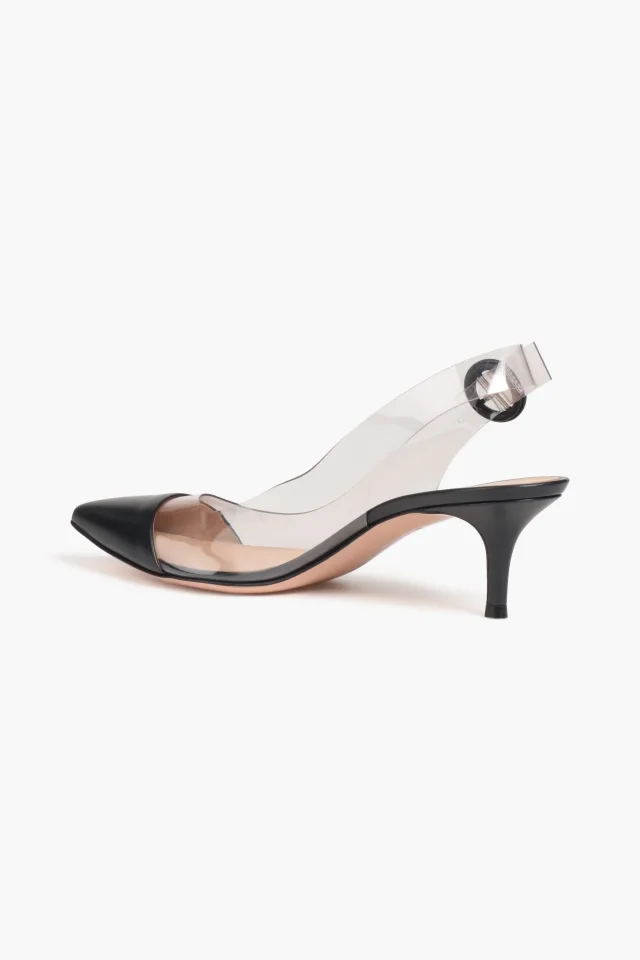 Gianvito Rossi Alice Leather and PVC Slingback Pumps, photo 3 of 4 from THE OUTNET