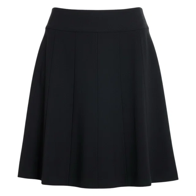 Chanel Skirt CC Logo Black Wool 42 in Black Wool from The Reluxe
