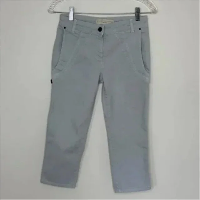 Stella McCartney Women's Pale Blue Fodera Lining Gray Capri Pants Size 38 in silver|blue|gray from Poshmark