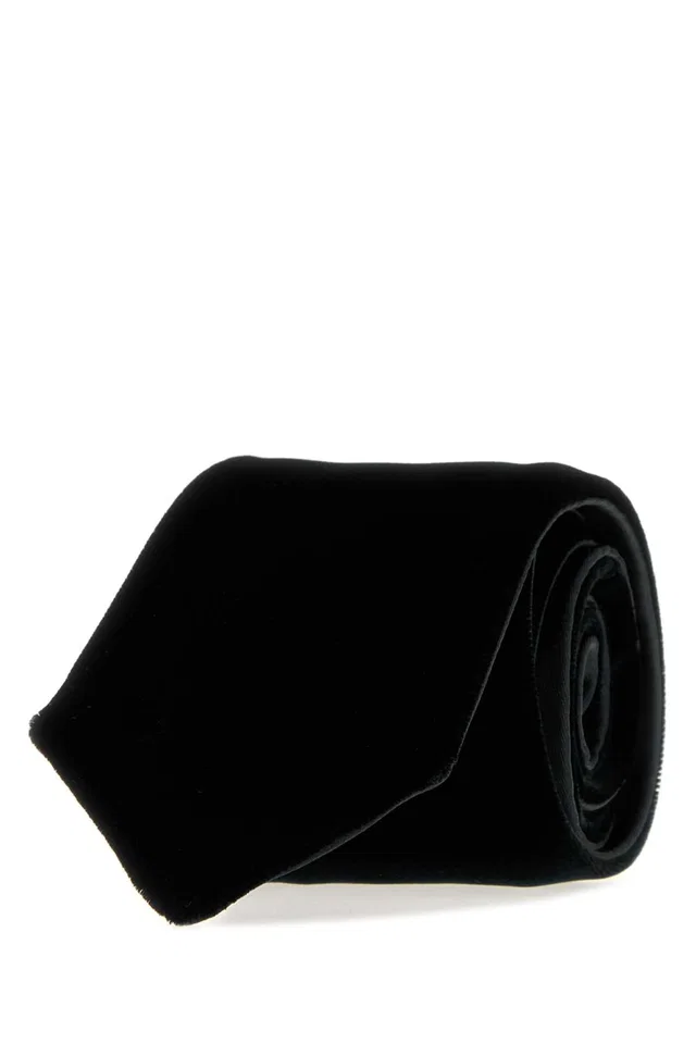 Giorgio Armani Velvet Tie — Black Neckties in Black Velvet from HEWI