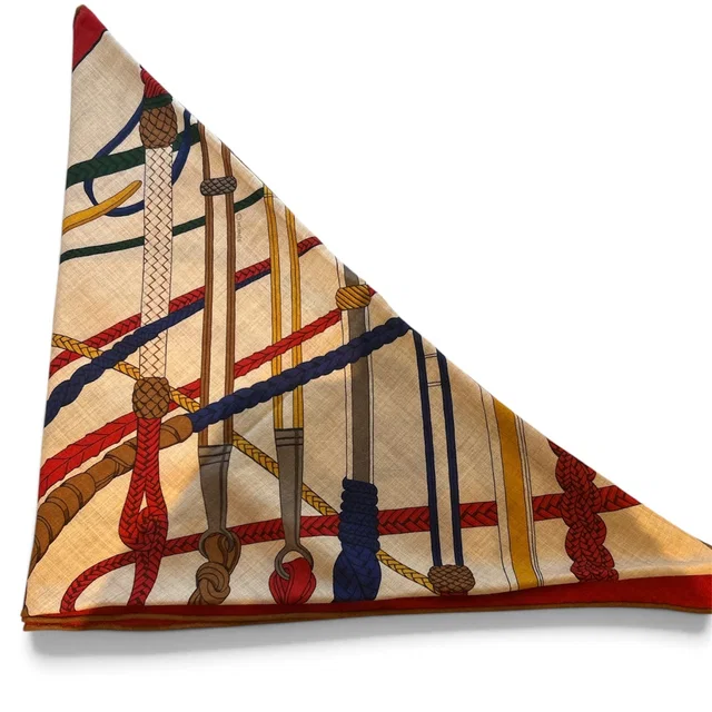29. Hermes 140cm Cashmere/ Silk Large Triangle Scarf - in Box in Silk from Luxury Promise