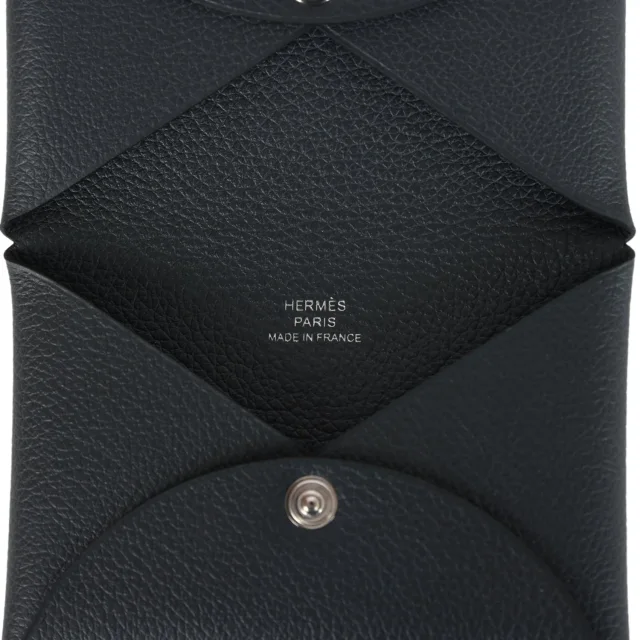 Hermès Calvi Card Holder New Bleu Ocean Evercolor Palladium Hardware in Blue Leather from Madison Avenue Couture, photo 8 of 8