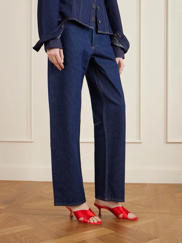 MANOLO BLAHNIK Viera 50 satin mules in Red, photo 2 of 2 from NET-A-PORTER (Canada)