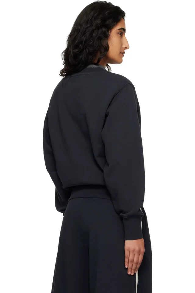 ANINE BING Navy Harry Shrunken Sweatshirt, photo 3 of 4 from SSENSE