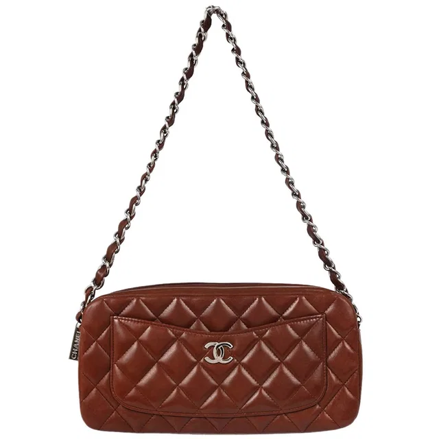 Chanel 2005-2006 Brown Lambskin Handbag in Brown Lambskin from AMORE Vintage Tokyo