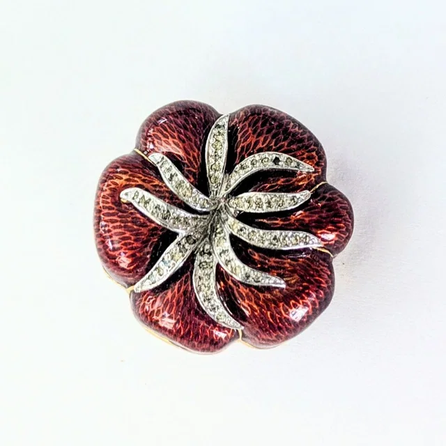 Judith Leiber Elegant Judith Lieber Strawberry 18k G.P. Enamel Dbl. Strand Pearl Enhancer in red|gold from Poshmark