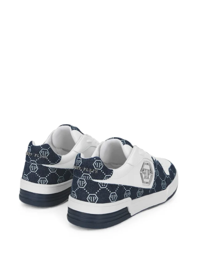 Philipp Plein low-top sneakers P-Force denim monogram in White, photo 3 of 5 from FARFETCH