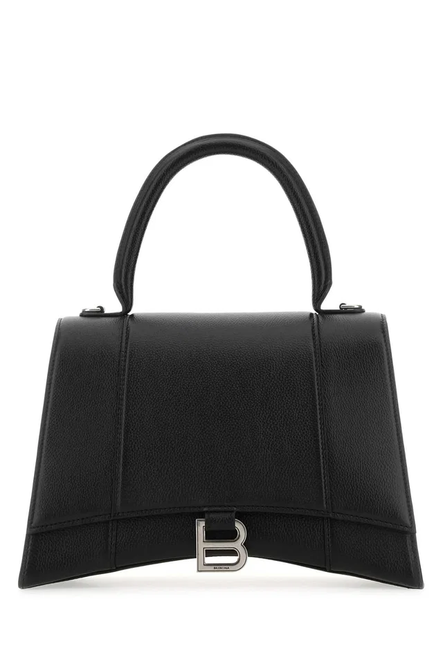 Balenciaga Hourglass Top Handle Bag — Black in Black Calfskin from HEWI