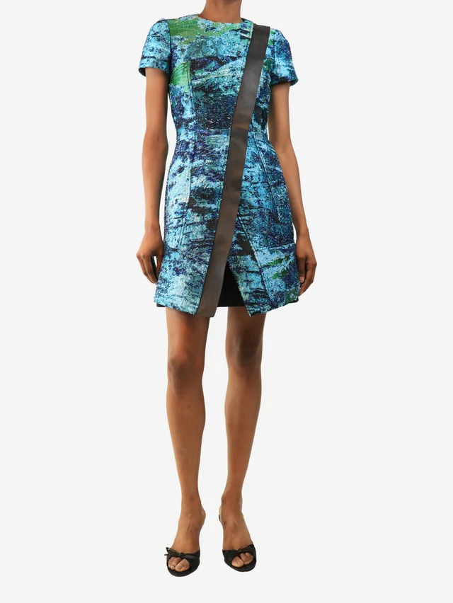 Proenza Schouler Blue tweed embroidered dress - size UK 4 in Blue Tweed from Sign of the Times