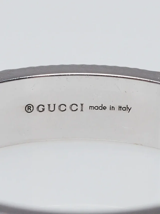 Gucci 18k White Gold Icon Heart Cut Out Ring Size 6.5 in White from Yoogis, photo 7 of 8