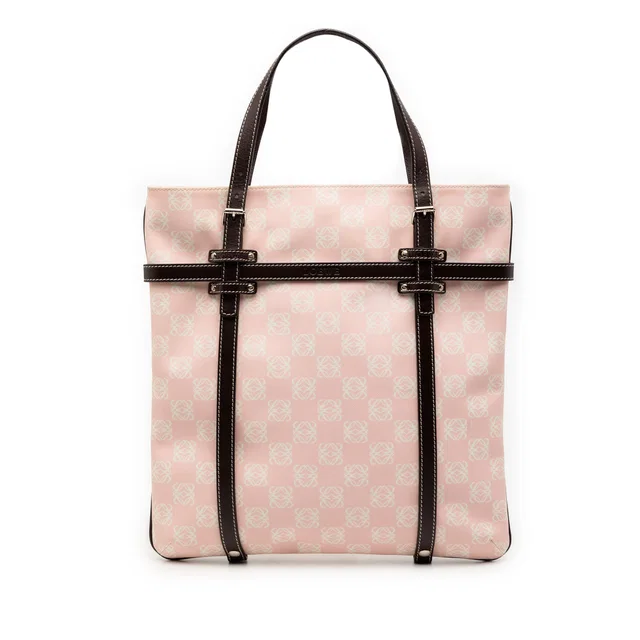 Pink LOEWE Anagram Coated Canvas Tote in Pink Coated canvas from Designer Revival