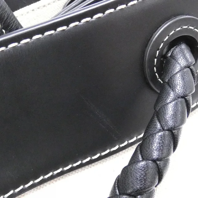Bottega Veneta Hand bag in NATURAL+BLACK / GOLD metal fittings canvas/leather from KOMEHYO, photo 4 of 8