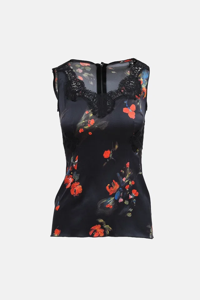Dolce & Gabbana C. 1990s Floral Silk Top in Silk from VSP Consignment