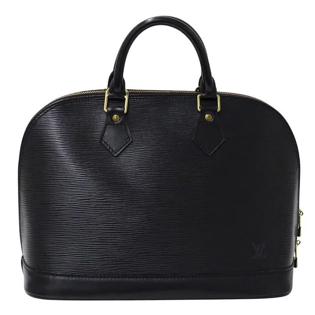 Louis Vuitton Bag Epi Handbag Alma PM Noir Gold Black in Black Leather from The Reluxe
