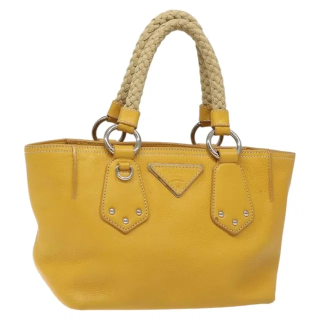Prada Vintage Leather Yellow Bag in Yellow Leather from HEWI