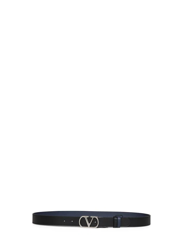 Valentino Garavani Reversible Calf Leather Belt — Black in Black Calfskin from HEWI