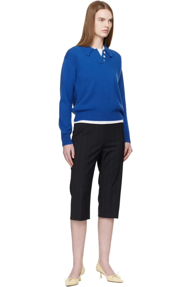 &Daughter SSENSE Exclusive Blue Edith Polo, photo 4 of 4 from SSENSE