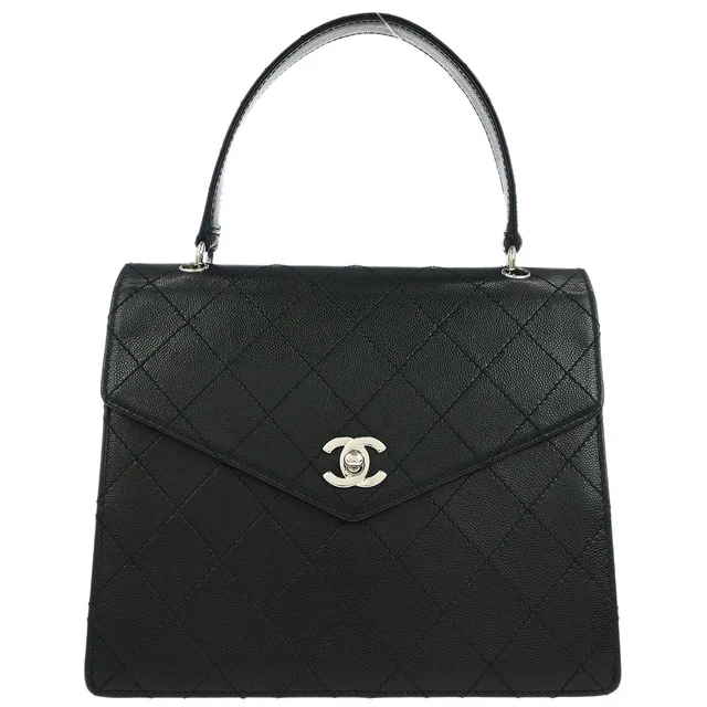 Chanel 1997-1999 Black Caviar Handbag in Black Caviar leather from AMORE Vintage Tokyo