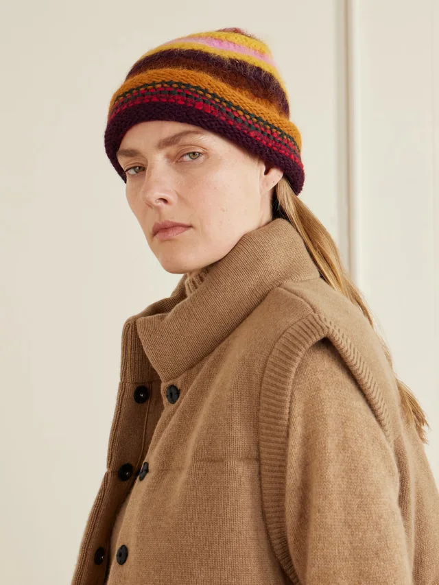 THE ELDER STATESMAN Thistle Pacific striped alpaca-blend beanie, photo 2 of 2 from NET-A-PORTER (Canada)