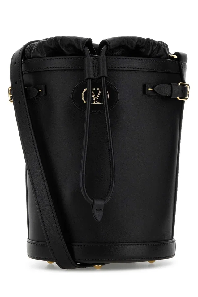 Valentino Garavani Antibes Bucket Bag — Black Calf Leather - Bos Taurus in Black Calfskin from HEWI