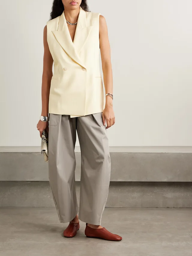 KALLMEYER Deon double-breasted wool-blend twill vest in Yellow, photo 2 of 2 from NET-A-PORTER (Canada)
