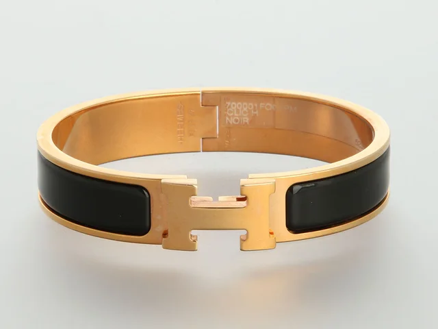 Hermès Narrow Black Clic-Clac Bracelet in Black from Ann's Fabulous Finds, photo 2 of 2