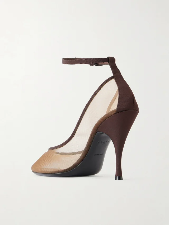 Alaia Round-toed mesh high-heeled shoes, photo 2 of 5 from SENSER
