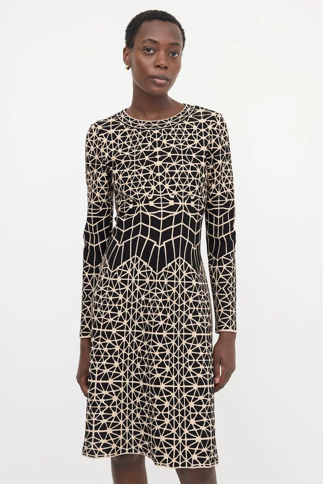 Alaïa Cloqué Knit Midi Dress in Wool from VSP Consignment
