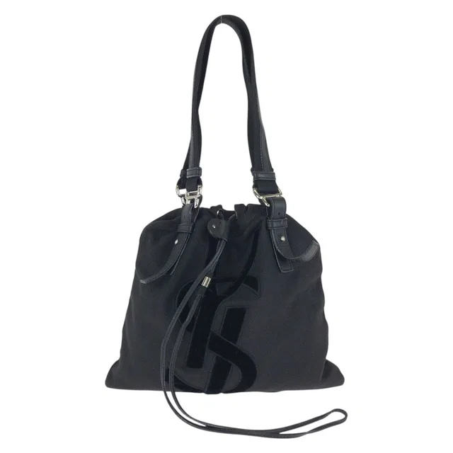 Rive Gauche Vintage Kahala YSL Black Canvas Tote Bag in Black Canvas from The Reluxe