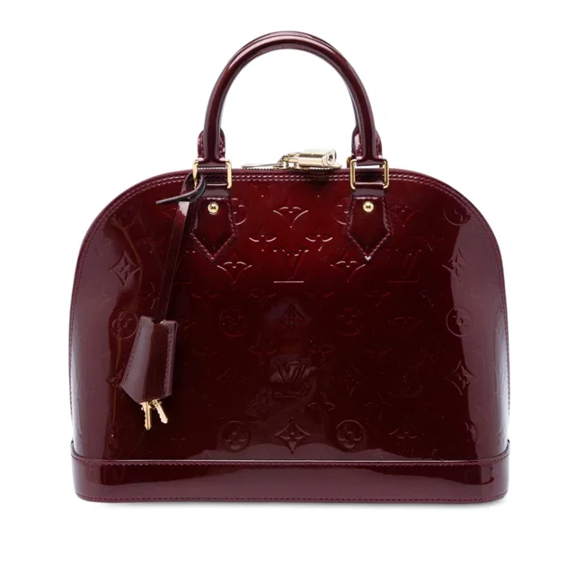 Red Louis Vuitton Monogram Vernis Alma PM Handbag in Red Leather from Designer Revival