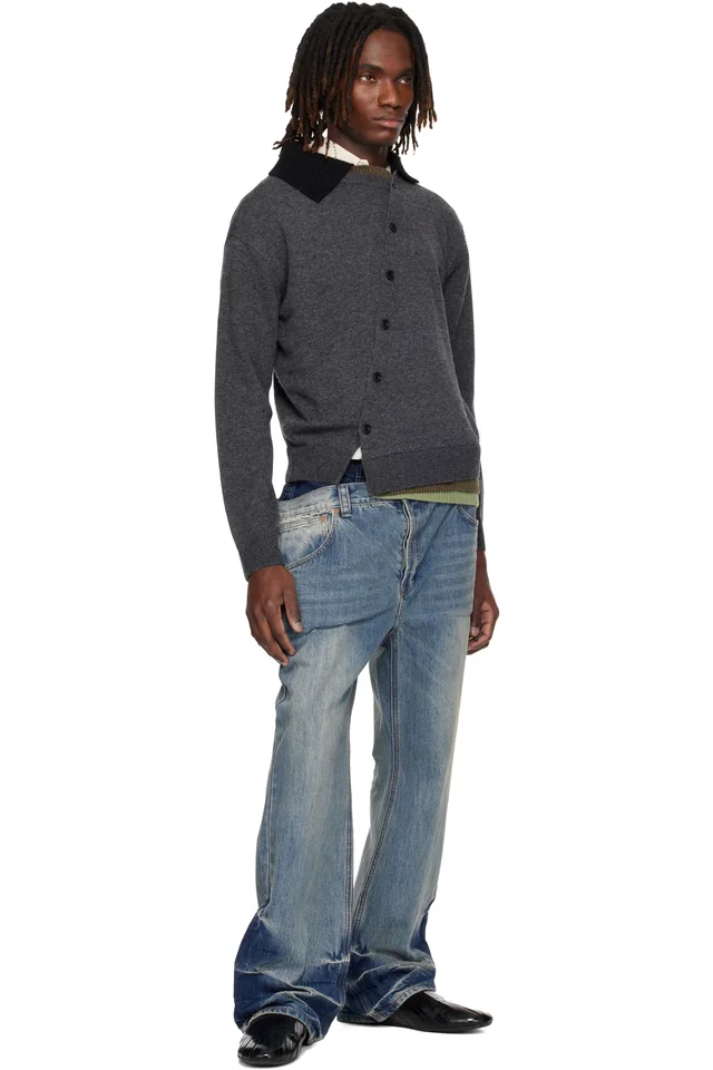 Andersson Bell Gray Layered Collar Cardigan, photo 4 of 4 from SSENSE