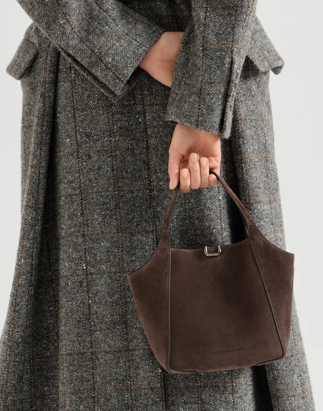 Brunello Cucinelli Sartorial small bucket bag in suede, photo 4 of 5 from SENSER