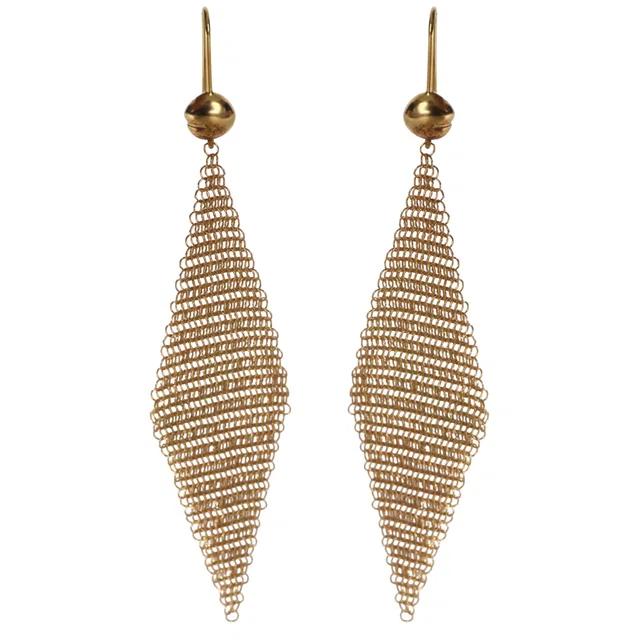 Tiffany & Co. Yellow Gold Elsa Peretti Mesh Earrings 18k in Yellow from HEWI
