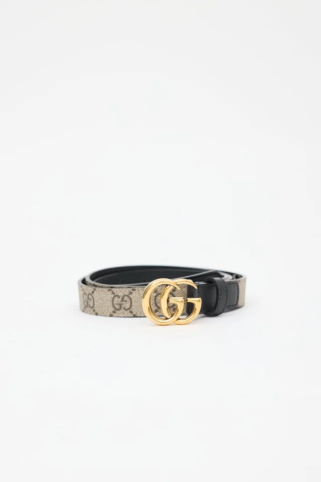 Gucci GG Supreme Slim Belt in Coated canvas from VSP Consignment
