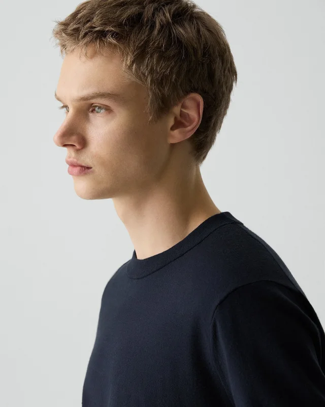 Theory Soris Tee in Light Bilen in DARK ECLIPSE 62% Viscose, 38% Polyester; Exclusive Of Elastic, photo 4 of 12 from Theory