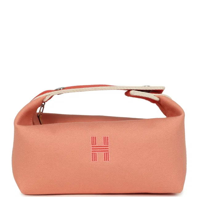 Hermès Bride A Brac Carre Case PM Goyave Canvas Palladium Hardware in Canvas from Madison Avenue Couture