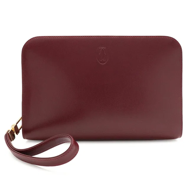 Must de Cartier Leather Clutch Bag in Leather from LuxUness