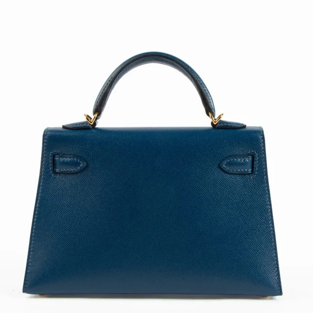Hermès Kelly Mini II Deep Blue Madame GHW in Blue Leather from Labellov, photo 4 of 17