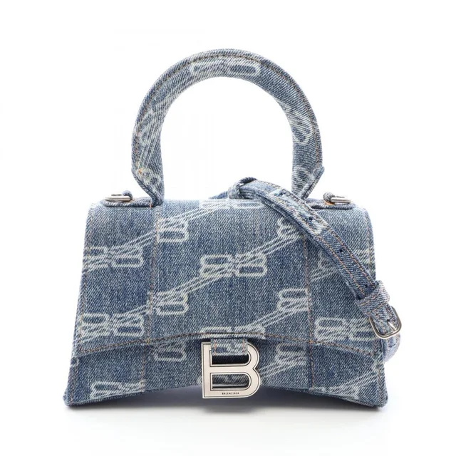 Balenciaga Hourglass Xs Bb Monogram 2-Way Handbag, Denim, Women's, Blue in blue Denim from Poshmark